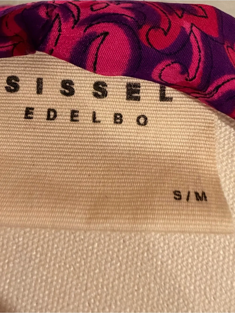 Sissel Edelbo NWOT Pink & Purple printed Kimono sleeve Boho Chic Tie Waist. S/M